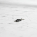 Pave Diamond and Black Spinel Disc with Lobster Claw