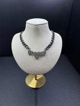 Cuban Chain with Three Heart Diamond Center Accent Necklace