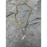 Lightweight Gold Round Link Chain with Pave Diamond Clasp