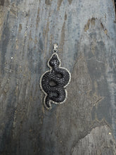 Hand Carved Bone Snake with Diamond Border
