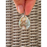 Moss Agate Teardrop Pendant with Double Diamond Row Bail