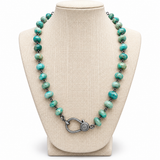 Amazonite Beaded Necklace with Diamond Clasp