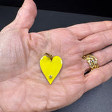Enamel and Gold Heart with Pave Diamond Pendant