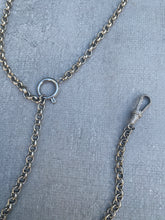 Hammered Rolo Chain Necklace with Springy Clasp and Pave Diamond Albert Clasp