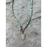 Green Jasper Beaded Necklace with Diamond Clasp