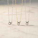 Heart Chain Necklace with Diamond Clasp