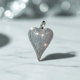 Pave Diamond Teardrop Heart