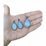 Moonstone with Diamond Border Pendant