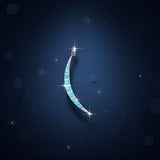 Pave Diamond and Turquoise Crescent Moon Pendant