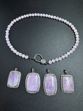 Kunzite and Diamond Pendants