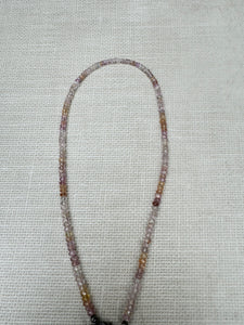 Imperial Topaz Faceted Beaded Necklace with Diamond Clasp
