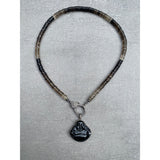 Smokey Quartz Faceted Ombré Beaded Necklace with Pave Diamond Clasp