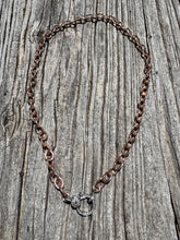 Round Rose Gold Link Chain Necklace with Diamond Clasp