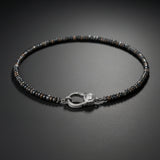 Pietersite Beaded Necklace with Pave Diamond Clasp