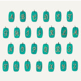 Turquoise Rectangle with Diamond Initial