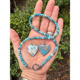 Apatite Faceted Beaded Necklace with Pave Diamond Clasp