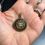 Repurposed Chanel Fluted Button Pendant