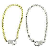 Rugged and Lightweight Chain with Pave Diamond Clasp