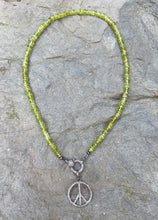 Peridot Faceted Beaded Necklace with Diamond Clasp