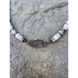 Black and White Dentrite Necklace with Black Spinel Clasp