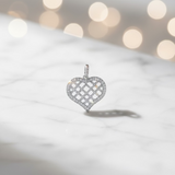 Pave Diamond Basket Weave Heart Pendant