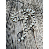 Fresh Water Pearl Beaded Necklace with Pave Diamond Clasp