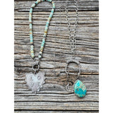 Amazonite Beaded Necklace with Pave Diamond Clasp