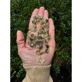 Cats Eye Bezeled Necklace with Diamond Clasp