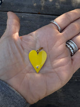 Enamel and Gold Heart with Pave Diamond Pendant