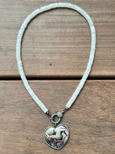 White Quartz Heishi Beaded Necklace with Pave Diamond Clasp