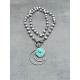Fresh Water Pearl Beaded Necklace with Pave Diamond Clasp