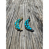 Turquoise and Diamond Crescent Moon Pendant