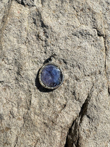 Round Tanzanite Stone with Diamond Border