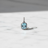 Milky Aquamarine with Pave Diamonds Pendant
