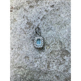 Milky Aquamarine with Pave Diamonds Pendant
