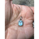 Milky Aquamarine with Pave Diamonds Pendant
