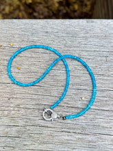 Apatite Beaded Heishi Necklace with Diamond Clasp
