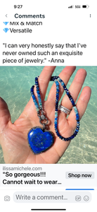 Lapis Heart with Diamond Border