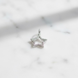 Small Sterling Silver and Pave Diamond Star