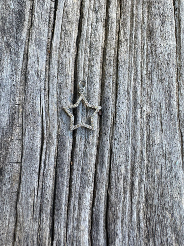 Sterling Silver and Pave Diamond Star of David