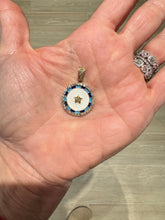 Round Enamel Pendant with Diamond Details