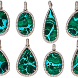 Malachite and Diamond Pendants