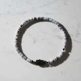 Black and White Dentrite Necklace with Black Spinel Clasp