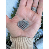Pave Diamond Basket Weave Heart Pendant