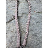 Braided Grey Leather Necklace with Pave Diamond Lobster Claw