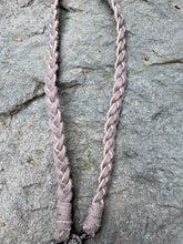 Braided Grey Leather Necklace with Pave Diamond Lobster Claw