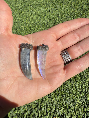 Gemstone Horn Pendants