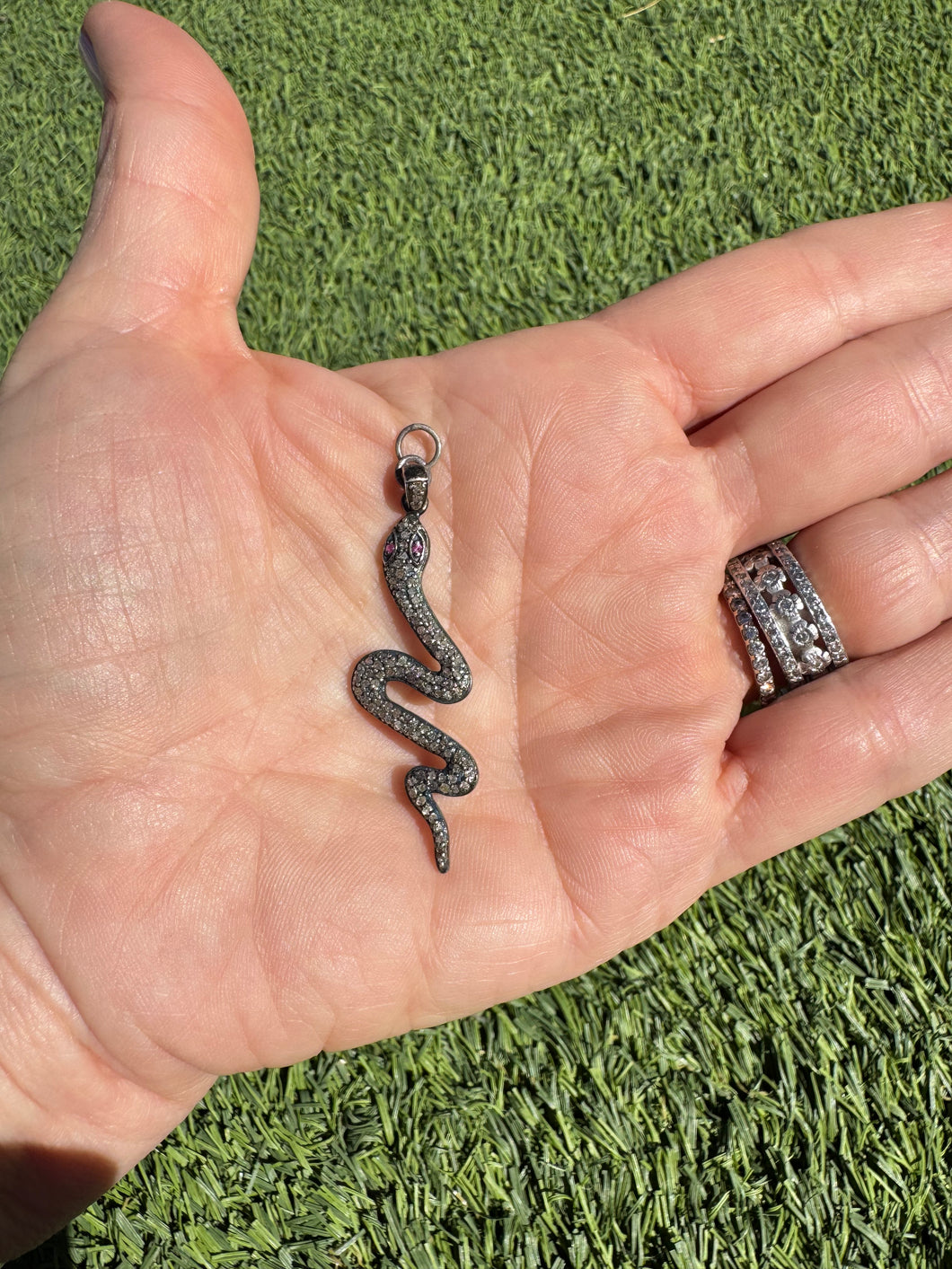 Pave Diamond Snake Pendant