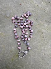 Large Chocolate Moonstone Beaded necklace with Diamond Clasp