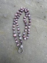 Large Chocolate Moonstone Beaded necklace with Diamond Clasp